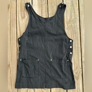 black denim dress with pockets and adjustable straps